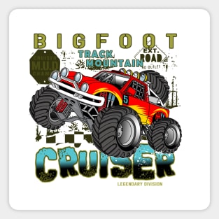 bigfoot race large tire Magnet